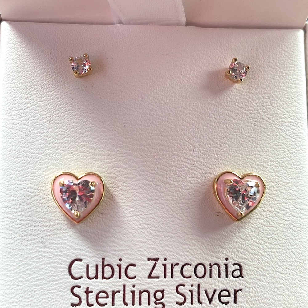 Light pink heart earrings